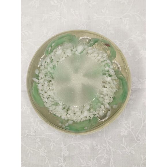 Vintage Glass Candle Holder Flower Claire Paper Weight Mid Century Glass Art - Picture 5 of 8